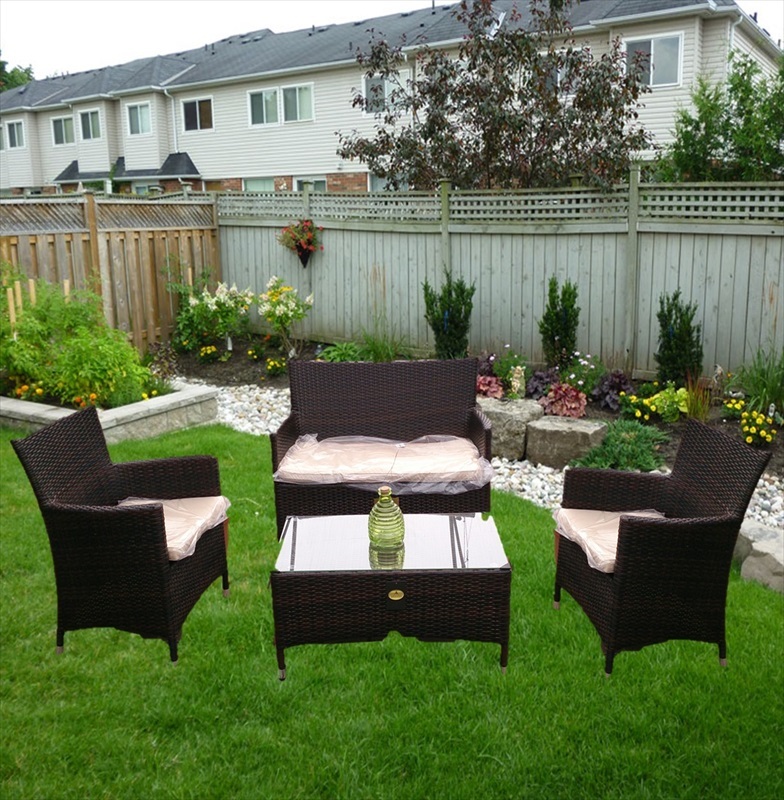 Cheltenham Rattan 2 Chair Coffee Set The Garden Factory Cheltenham Rattan Coffee Set Two Chairs Bench With Cushions And A Coffeetable