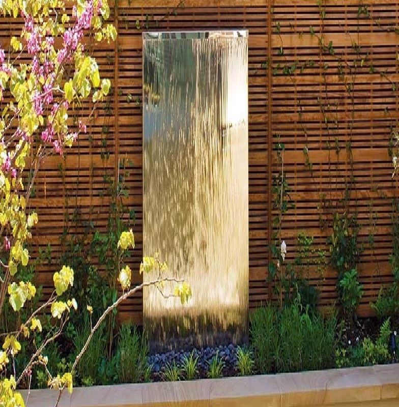 Flat Wall Mirror Solar Water Feature, Solar Powered Water Features Outdoor