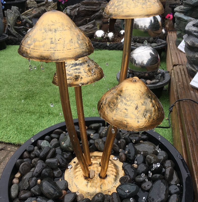 solar garden mushrooms