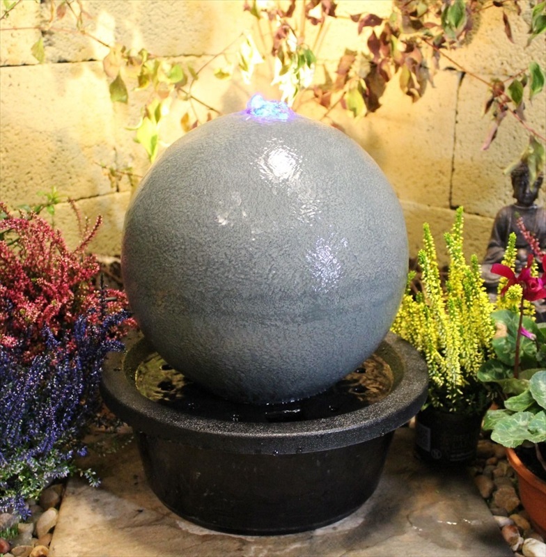 Slate Sphere Solar Water Feature The, Solar Powered Water Features Outdoor