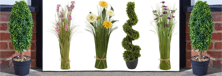 Faux Topiary Trees & Bouquets