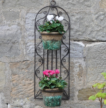 Gothic Wall Double Planter Pot Holder 
