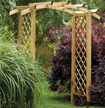 Wooden Curved Top Garden Arch The, Forest Garden Ryeford Wooden Curved Trellis Archicad