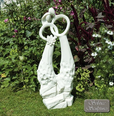 Just Married Contemporary Garden Statue Ivory White
