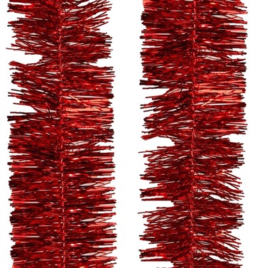 Tinsel Garland Shiny 4Ply Christmas Red