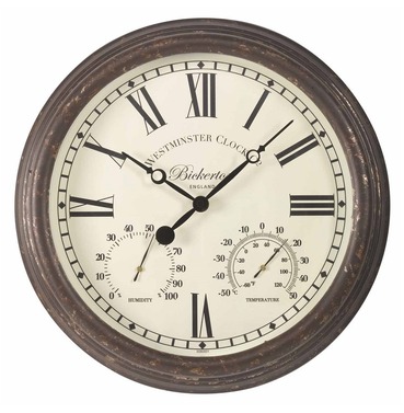 Bickerton Rustic Wall clock & Thermometer 38cm 