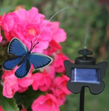 Solar Powered Flutterby Butterfly - Realistic Fluttering Motion - Blue