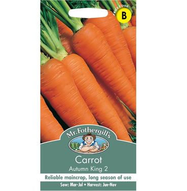 Carrot Autumn King 2 Packet Of Seeds - Mr Fothergills