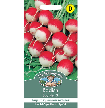 Radish Sparkler 3 Packet Of Seeds - Mr Fothergills