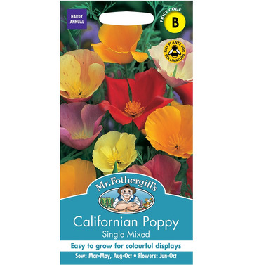 Californian Poppy Single Mixed Packet Of Seeds - Mr Fothergills
