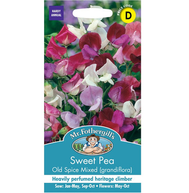 Sweet Pea Old Spice Mixed (Grandiflora) Packet Of Seeds - Mr Fothergills