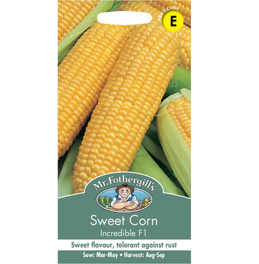 Sweet Corn Incredible F1 Packet Of Seeds - Mr Fothergills