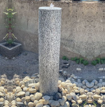 Grey Polished Granite Column Water Feature - Different Power and Size Option Available
