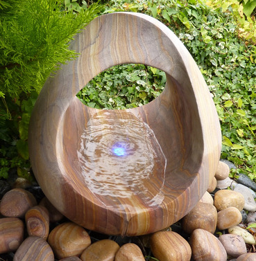 Rainbow Babbling Basket Stone Water Feature - 45cm Diameter