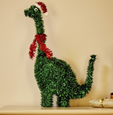 Tinsel Bro (Brontosaurus) Dinosaur Christmas Decoration Ornament