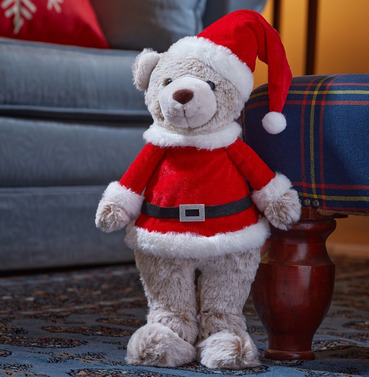 Santa Teddy Bear Christmas Soft Plush Ornament