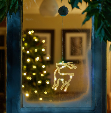 Festive Window Deer Light in Warm White