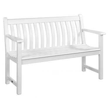 White Broadfield Wooden Bench - 4ft - 100% FSC Acacia Wood