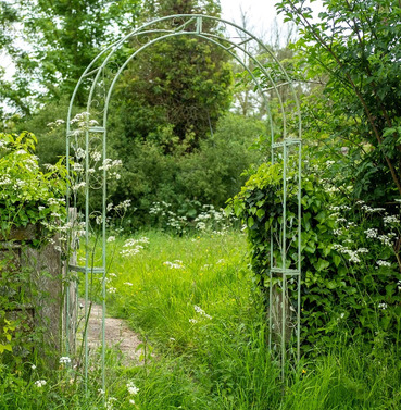 Woodland Metal Garden Rose Arch - Antique Green