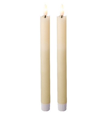 LED Wick Dinner Candle - 2 Pack - Cream