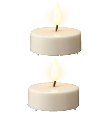 Large LED Tealights Warm White - Pack of 2