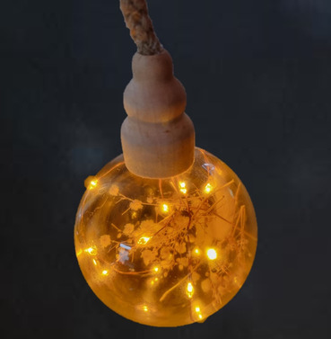 Micro 15 LED Ball on Rope Light - 10cm Diameter - Classic Warm