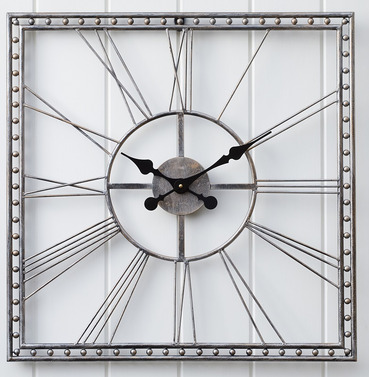 Large Time Square Metal Garden Outdoor Clock - 60cm