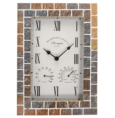 Stonegate Quad Wall Clock, Thermometer and Humidity 15"
