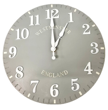 Westminster Tower Garden Wall Clock - 12" Greystone