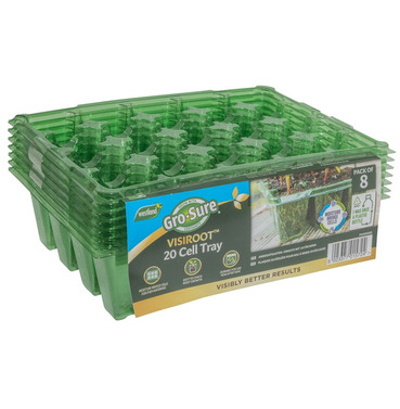 Gro-Sure Visiroot 20 Seed Plant Cell Tray - 8 Pack