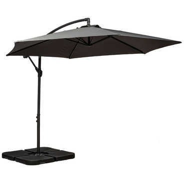 Cantilever Canopy 3m Steel Parasol - Grey