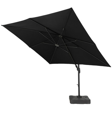 Deluxe Grey Cantilever 3m Sq Parasol with Base Included