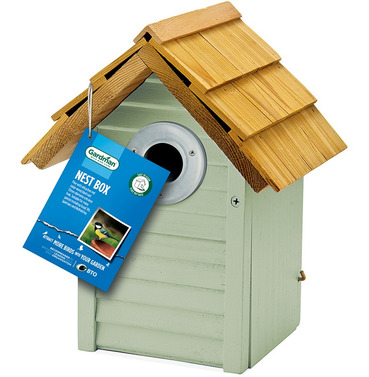 Beach Hut Nest Bird Box in Green