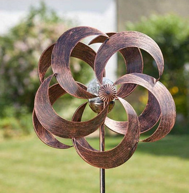 Solar Wind Spinner Aries with Illuminated Crackled Globe