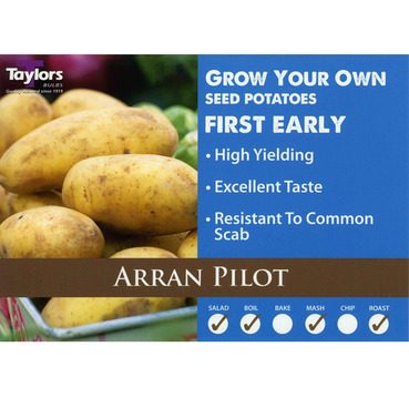 Seed Potatoes Arran Pilot First Early - 2kg Pack - Taylors Bulbs 