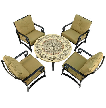 Avignon Coffee Table with 4 Windsor Deluxe Lounge Chairs 