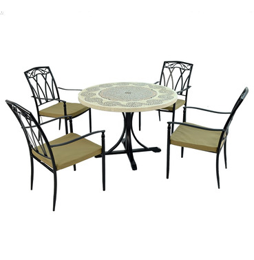 Avignon Mosaic Dining Table with 4 Ascort Chairs 