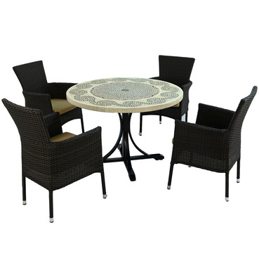 Avignon Dining Table with 4 Stockholm Brown Chairs