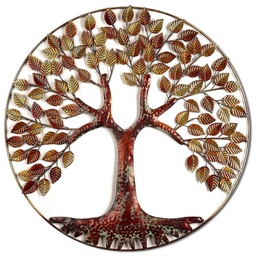 Large Gold Leaf Tree of Life Metal Wall Art