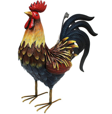 Metal Bantam Rooster Cockerel Chicken Ornament