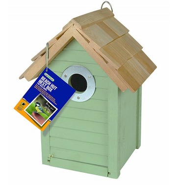 Beach Hut Nest Bird Box in Green