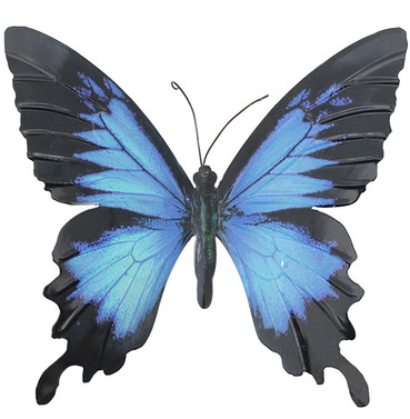 Large Metal Butterfly - Blue and Black