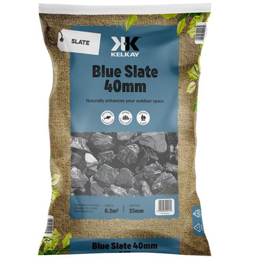 Decorative Aggregate Stone Chippings - Blue Slate 40mm