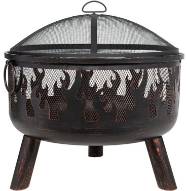 Bronze Wildfire Deep Firebowl with BBQ Grill - La Hacienda 