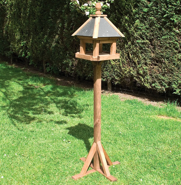 Laverton Bird Table - Wooden Bird Table and Stand - Slate Roof