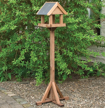 Windrush Bird Table - Wooden Bird Table and Stand - Slate Roof