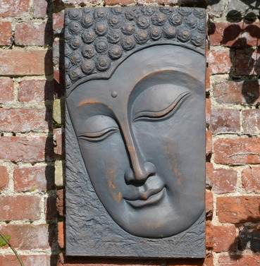 Portrait Buddha Plaque in Bronze Effect