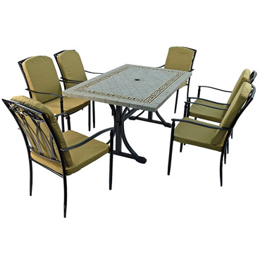 Burlington Mosaic Dining Table with 6 Ascot Delux Chairs 