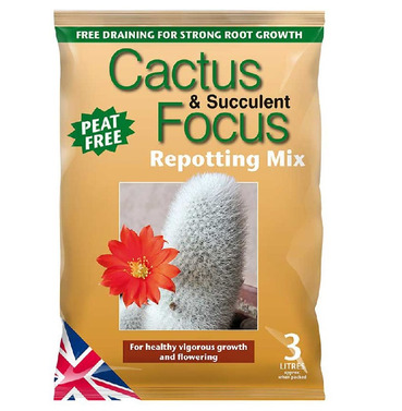 Cactus & Succulent Focus Repotting Mix Compost Peat Free 3lt Bag