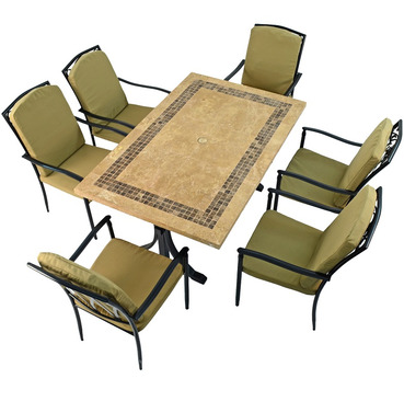 Charlesdon Mosaic Dining Table with 6 Ascot Deluxe Chairs 